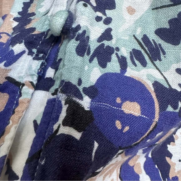 Tuckernuck Puff Sleeve Naomi Midi Dress Blue White Tan Size Small - Picture 7 of 13